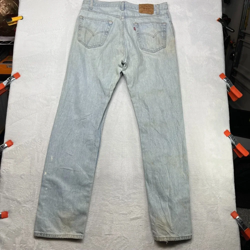 VTG Levi's 505 Regular Fit Straight Leg Jeans Men's Blue Denim Zip Fly - 35X34.5